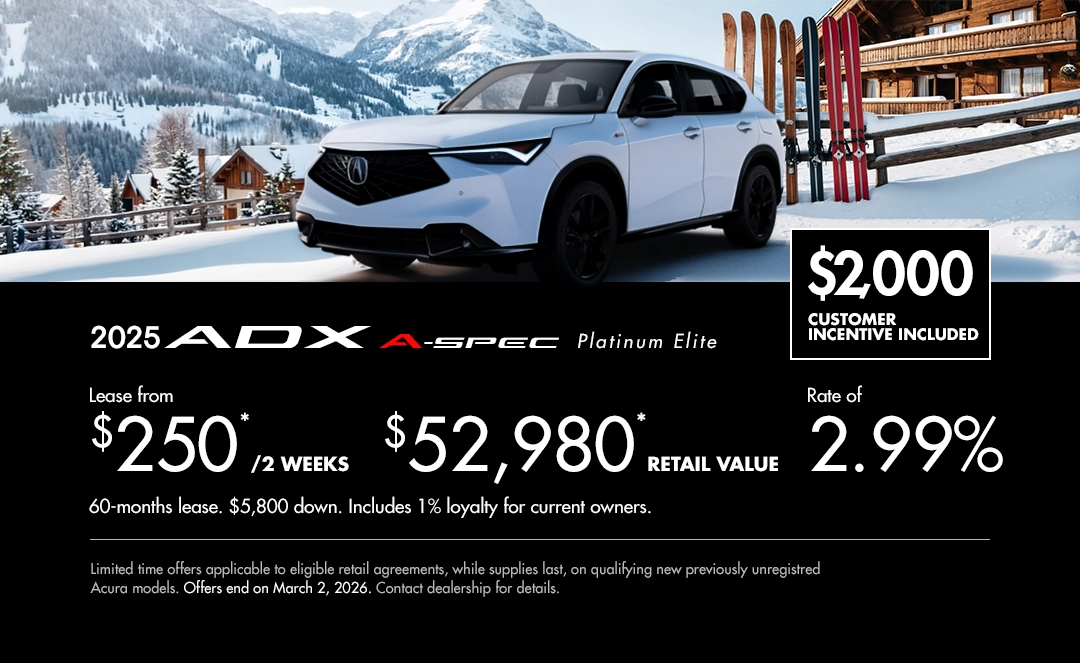 Bannière de Promotion Acura ADX 2025
